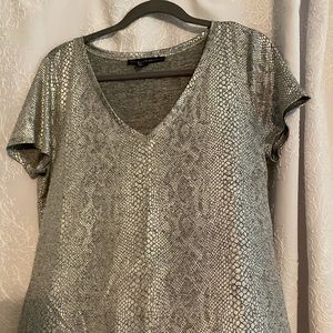 Size Large EUC Silver Snake skin WHBM top